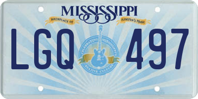MS license plate LGQ497
