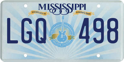 MS license plate LGQ498