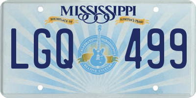 MS license plate LGQ499