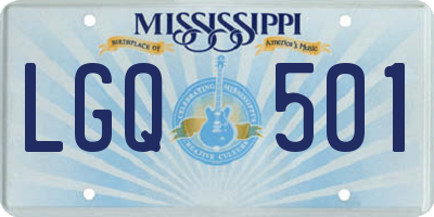 MS license plate LGQ501