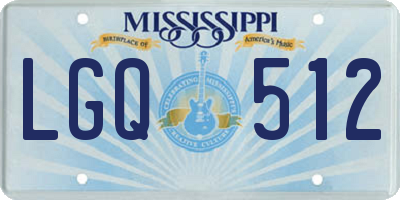 MS license plate LGQ512