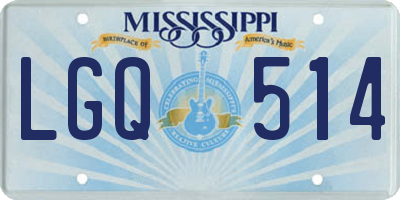 MS license plate LGQ514