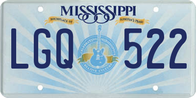 MS license plate LGQ522