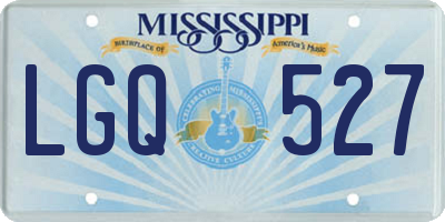 MS license plate LGQ527