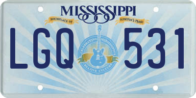 MS license plate LGQ531