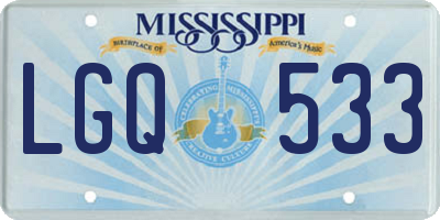 MS license plate LGQ533
