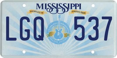 MS license plate LGQ537