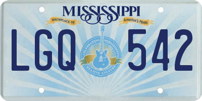 MS license plate LGQ542