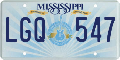 MS license plate LGQ547