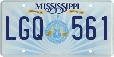 MS license plate LGQ561