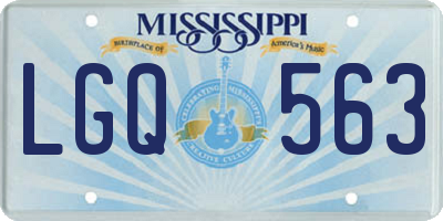 MS license plate LGQ563