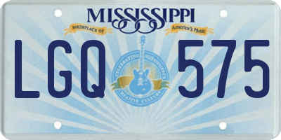 MS license plate LGQ575