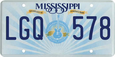 MS license plate LGQ578