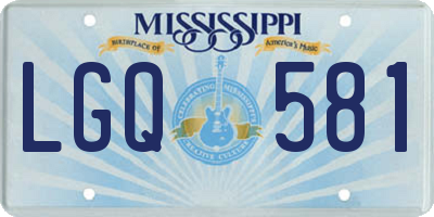 MS license plate LGQ581