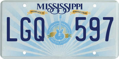 MS license plate LGQ597