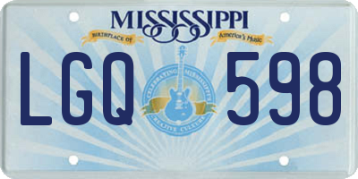 MS license plate LGQ598