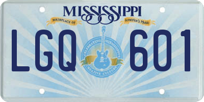 MS license plate LGQ601