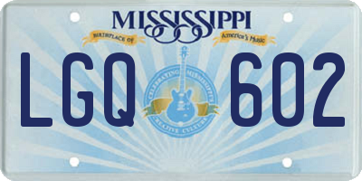 MS license plate LGQ602