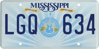 MS license plate LGQ634