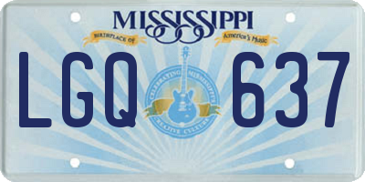 MS license plate LGQ637