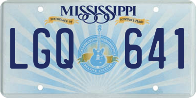 MS license plate LGQ641