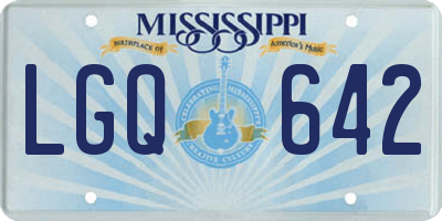 MS license plate LGQ642