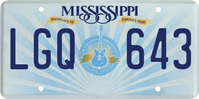 MS license plate LGQ643