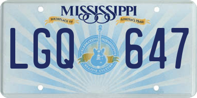 MS license plate LGQ647