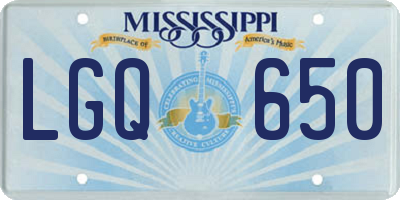 MS license plate LGQ650