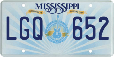 MS license plate LGQ652