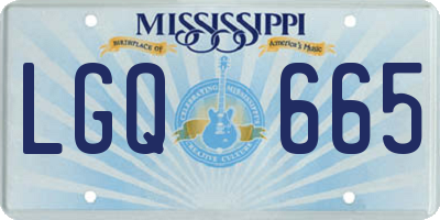MS license plate LGQ665
