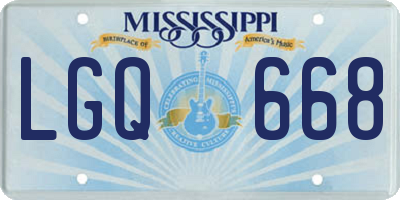MS license plate LGQ668