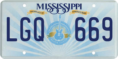 MS license plate LGQ669