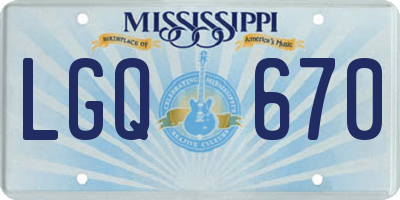 MS license plate LGQ670