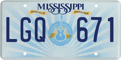 MS license plate LGQ671