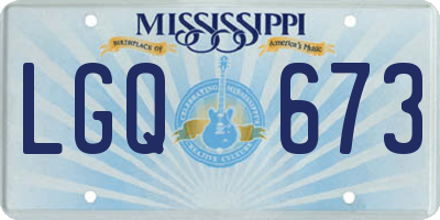 MS license plate LGQ673