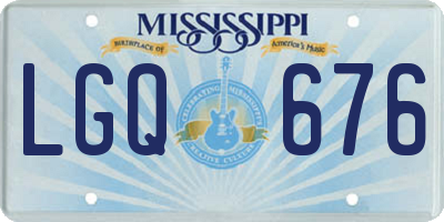 MS license plate LGQ676