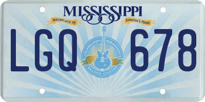 MS license plate LGQ678