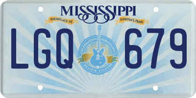 MS license plate LGQ679
