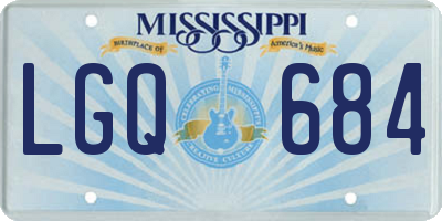 MS license plate LGQ684