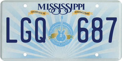 MS license plate LGQ687