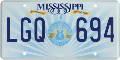 MS license plate LGQ694