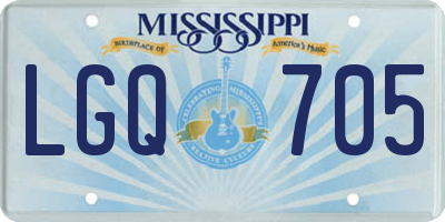 MS license plate LGQ705