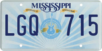 MS license plate LGQ715
