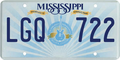 MS license plate LGQ722