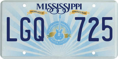 MS license plate LGQ725