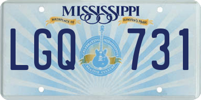 MS license plate LGQ731