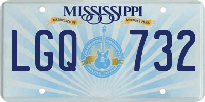 MS license plate LGQ732