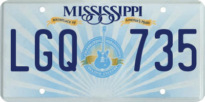 MS license plate LGQ735