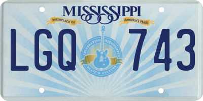 MS license plate LGQ743
